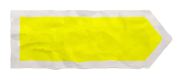 Seta amarela sobre papel amassado — Vetor de Stock