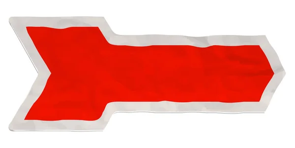 Красная стрелка на скомканной бумаге — стоковый вектор