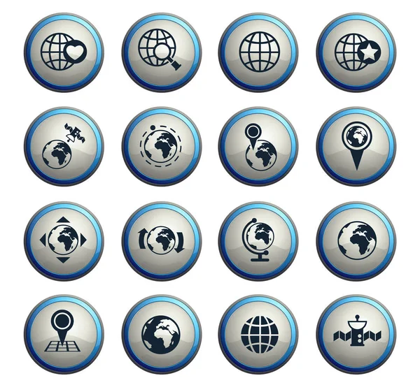 Globes icon set — Stock Vector