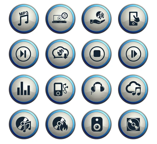 Digital music icon set — Stock Vector