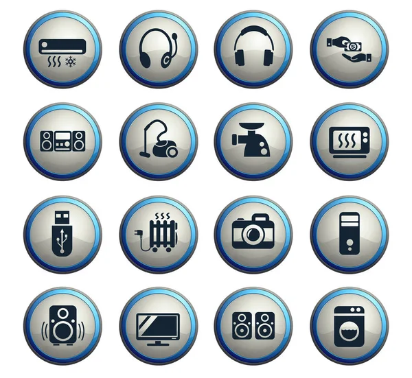 Electronics supermarket icon set — Stock Vector