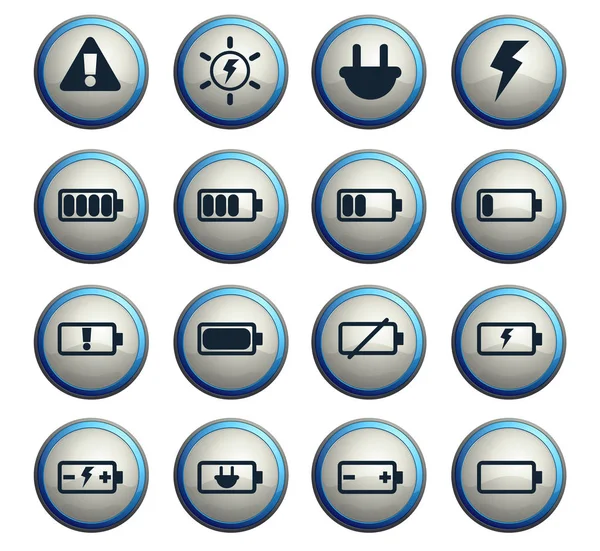 Batterij pictogrammenset — Stockvector