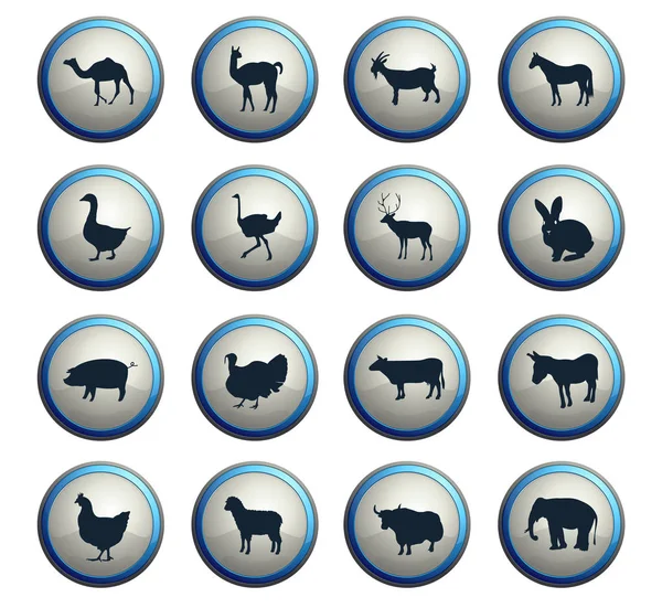 Farm állatok ikon készlet — Stock Vector