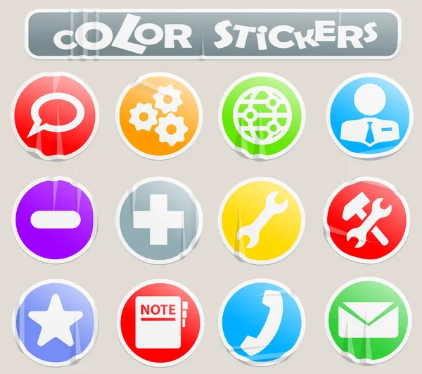 Web tools color stickers — Stock Vector