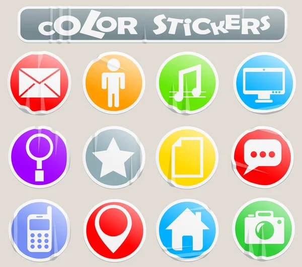 Social media color stickers — Stock Vector