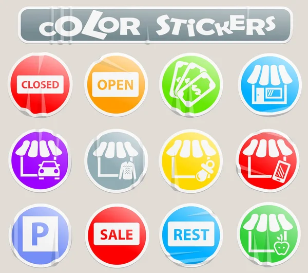 Shop color stickers — Stock Vector