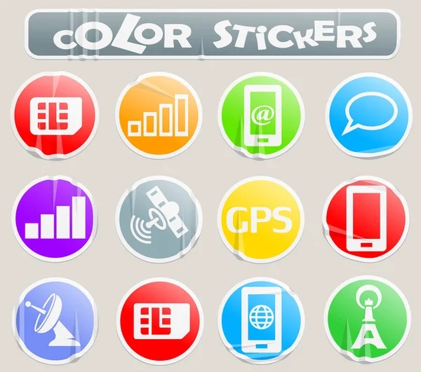 Mobile connecttion color stickers — Stock Vector