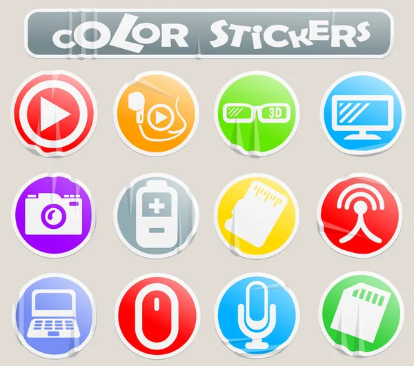 Hi tech color stickers — Stock Vector