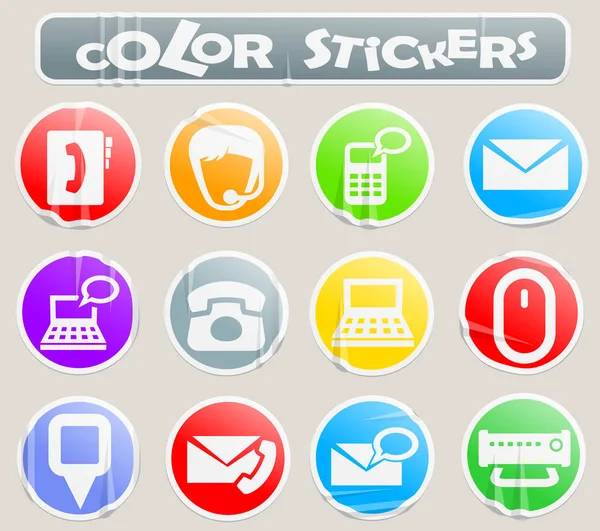 Contact us color stickers — Stock Vector