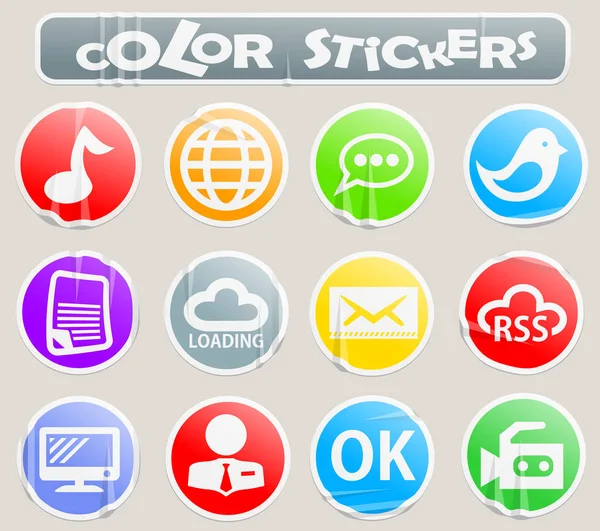 Social media color stickers — Stock Vector