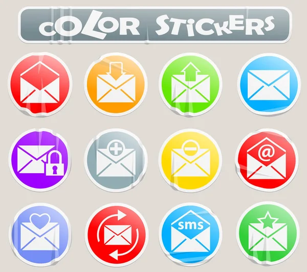 Mail color stickers — Stock Vector