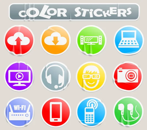 Hi tech color stickers — Stock Vector