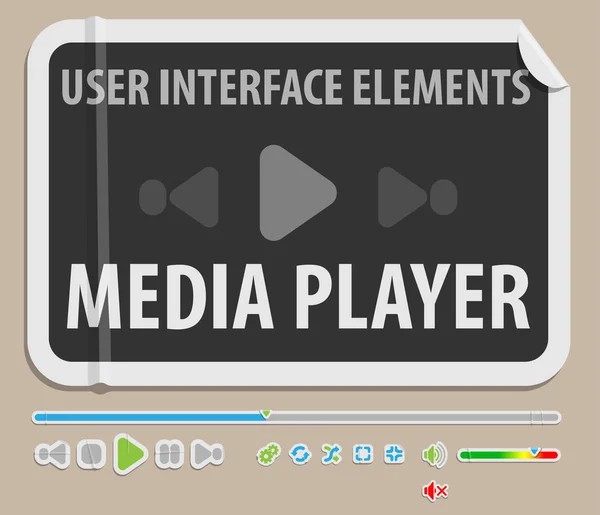 Media Player Ui-Element — Stock vektor