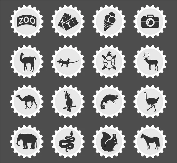 Hayvanat Bahçesi Icon set — Stok Vektör
