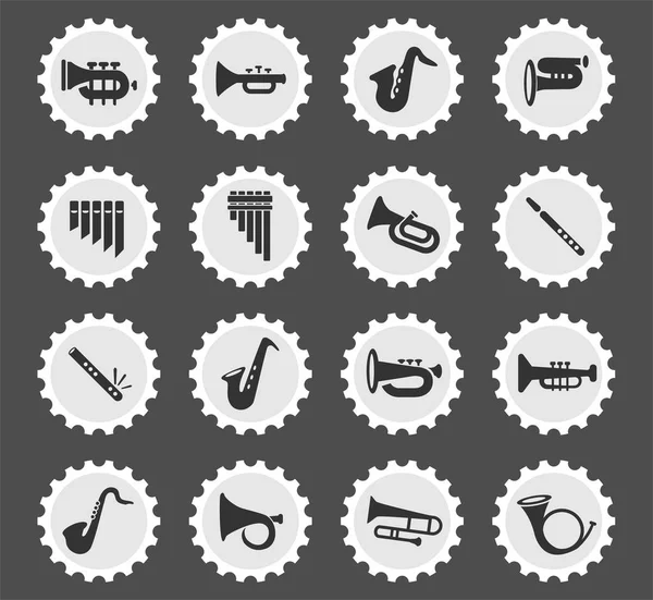 Blaasinstrumenten pictogramserie — Stockvector