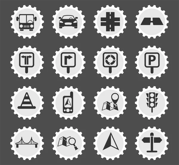 Road icon set — Stock Vector