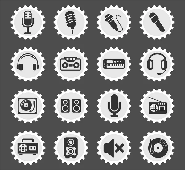 Musical equipment icon set — Stock Vector