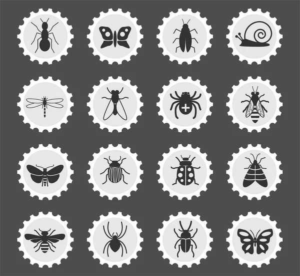Böcekler Icon set — Stok Vektör