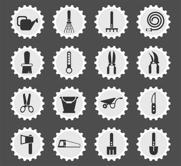 Outils de jardin icône ensemble — Image vectorielle