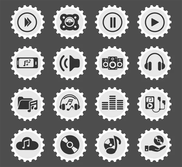 Conjunto de iconos de música digital — Archivo Imágenes Vectoriales