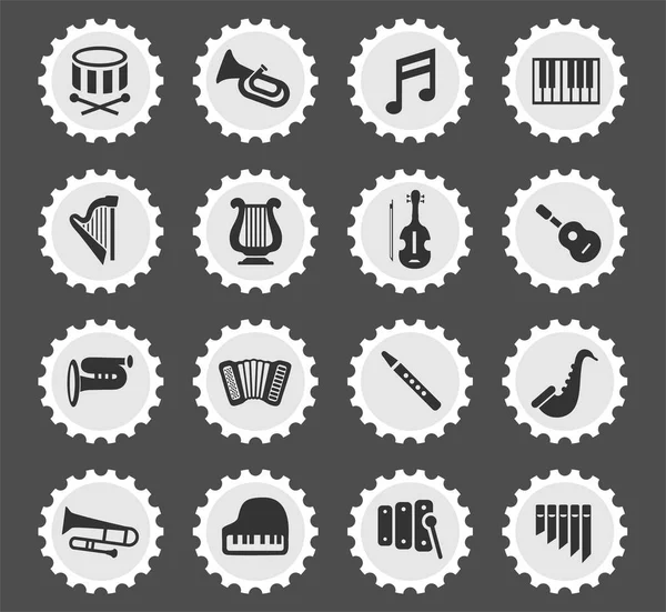 Conjunto de iconos instrumentos clásicos — Vector de stock