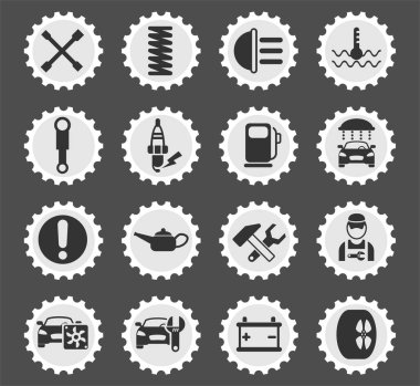 araba servisi simgesi seti