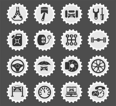 araba servisi simgesi seti