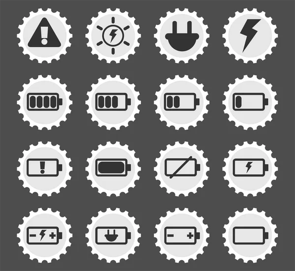 Batterij pictogrammen instellen — Stockvector