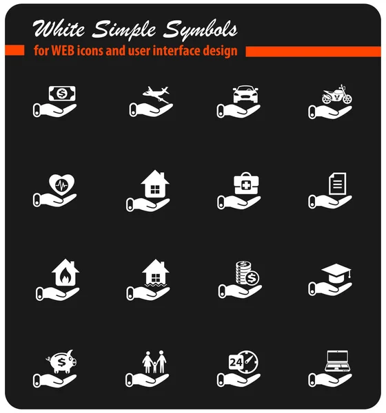 Conjunto de icono de seguro — Vector de stock