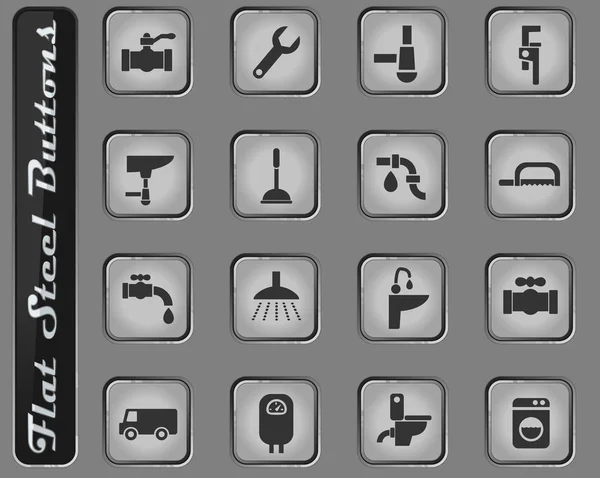 Conjunto de iconos de servicio de plomería — Archivo Imágenes Vectoriales