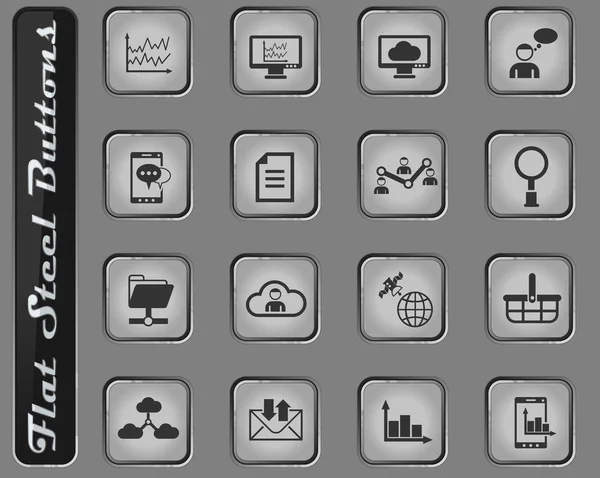 Icon Set für soziale Netzwerke — Stockvektor