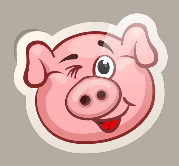 Ha pig sticker — 图库矢量图片