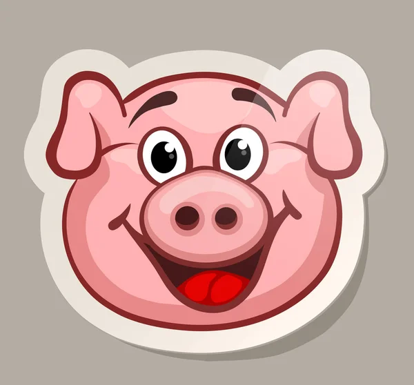 Посмішка свиня наклейка — стоковий вектор