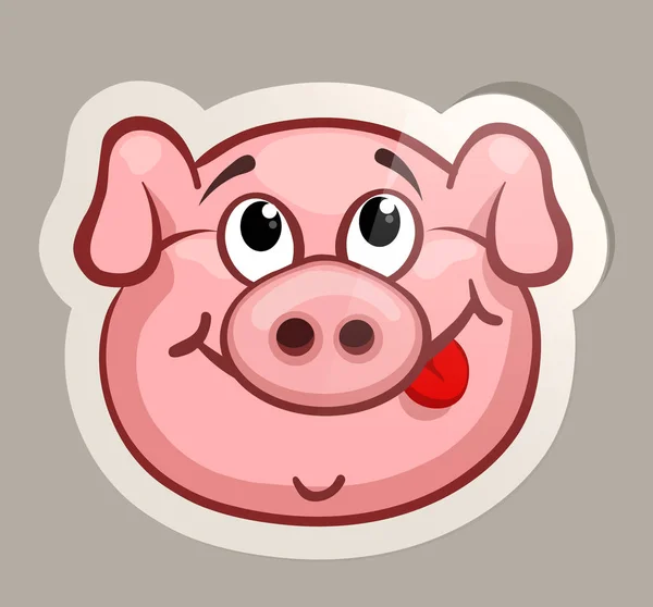Adesivo de porco impressionante —  Vetores de Stock