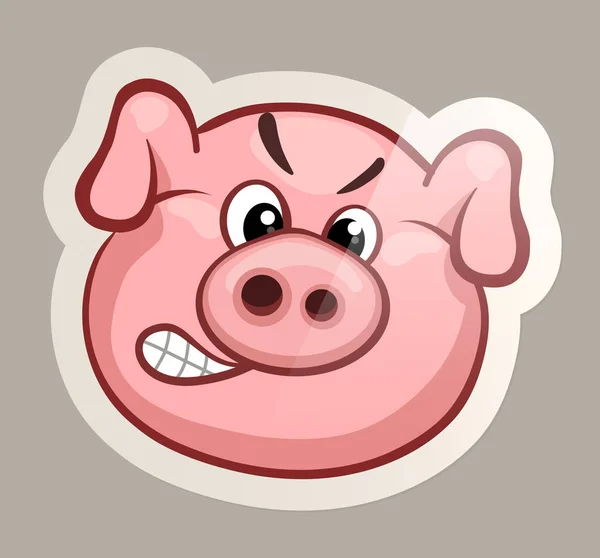 邪恶的猪贴纸 — 图库矢量图片