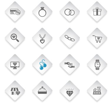 jewerly store icon set clipart