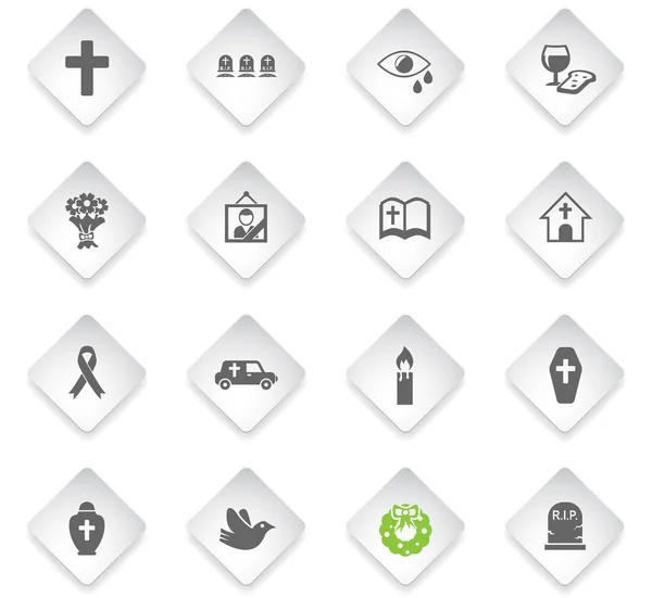 Funeral services icon set — Stock Vector