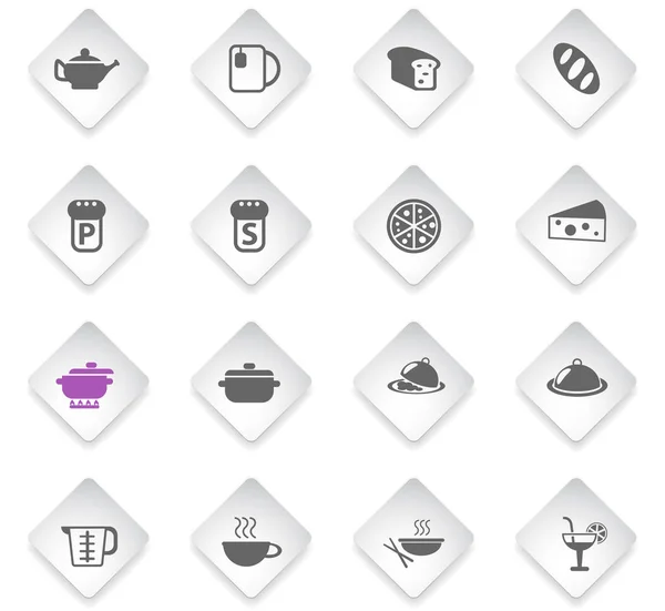 Conjunto de iconos de comida y cocina — Vector de stock