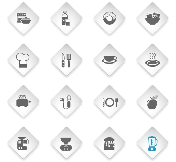 Conjunto de iconos de comida y cocina — Vector de stock