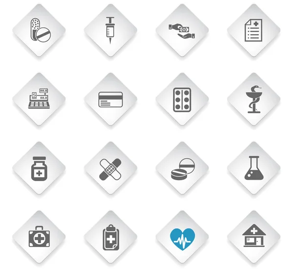 Drug store icon set — Stock Vector