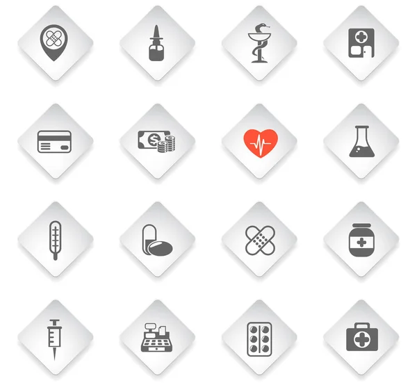 Conjunto de iconos de farmacia — Vector de stock