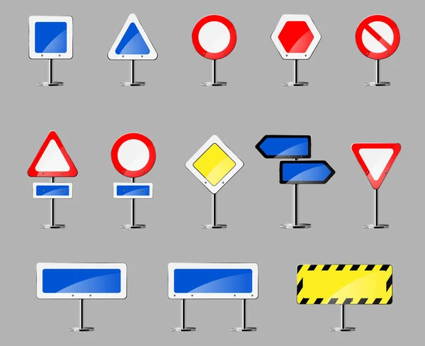 Farbliche Straßenschilder — Stockvektor