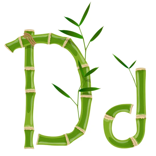 Bambou lettre D — Image vectorielle