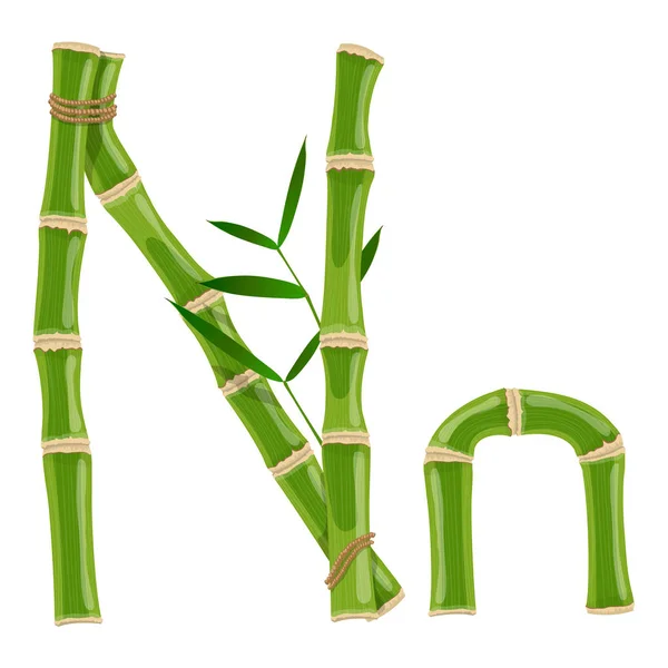 Bambou lettre N — Image vectorielle
