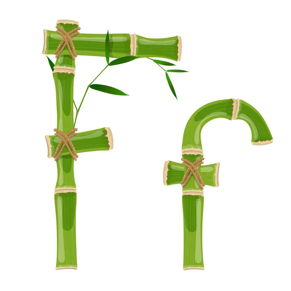 Bambou lettre F — Image vectorielle