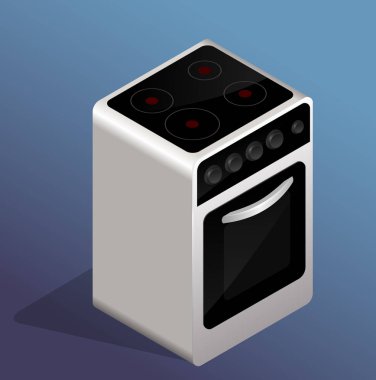 Elektrikli soba izometrik simgesi