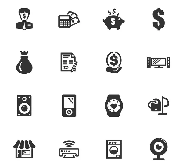 Ensemble d'icônes de prêteur sur gage — Image vectorielle