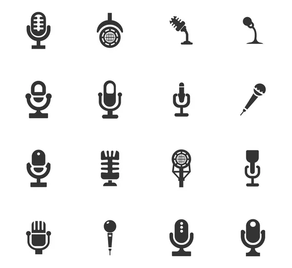 Ensemble d'icônes de microphone — Image vectorielle