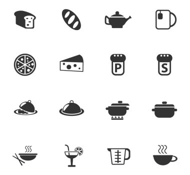 yemek ve mutfak simgesi seti