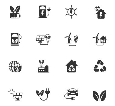 Alternatif enerji simgesi seti